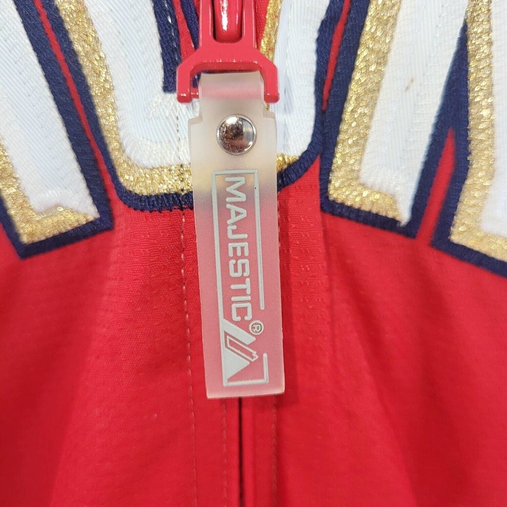 Majestic Authentic DC Nationals Mens XL Jacket Red Blue Full Zip Gently Used - Picture 9 of 15
